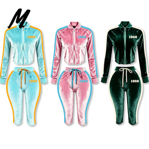 Completo Casual in <span class=keywords><strong>Velluto</strong></span> per <span class=keywords><strong>Donna</strong></span> con Logo Personalizzato, Giacca e <span class=keywords><strong>Pantaloni</strong></span> Capri di Alta Qualità, Set 2 Pezzi, Abbigliamento Invernale Femminile - Product Image 3