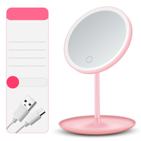 Miroir de poche lumineux à LED grossissant 10x rechargeable OEM, petit miroir de maquillage mignon pour voyage, avec paillettes