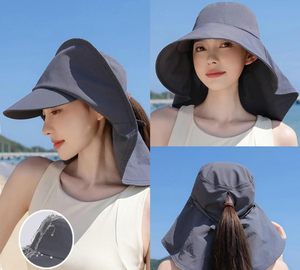 Sombrero de Paja Anti-UV de Verano para Mujer, con Protección para el Cuello, Moderno, para Viajes, Playa y Pesca - Product Image 3