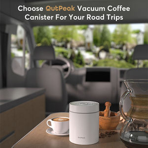 OUTPEAK <span class=keywords><strong>Kilo</strong></span> Auto Vacuum Coffee Canister 500g/17.6oz Coffee Beans One Button Vacuum Sealing Stainless Steel Portable - Product Image 1