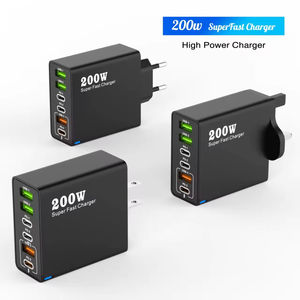 Cargador Rápido Multipuerto 6 en 1 de 200W, 3 USB, 3 PD, 5V2.4A, Enchufe US EU UK, Cargador de Teléfono, Cargador de Energía para iPhone, Android, Laptop - Product Image 3