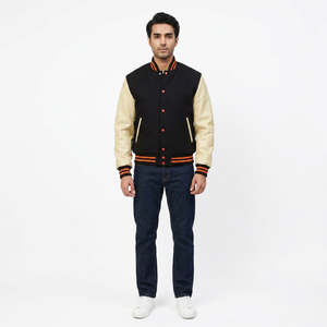 Custom Embroidered Polyester/Cotton Breathable High Quality Winter <b>Baseball</b> <b>Jacket</b> <b>Men</b> Stand Satin Bomber Varsity College - Product Image 1