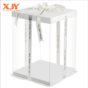 Xjy Cao Trong Suốt Inch Pet Lớn Vuông Nhựa Đám Cưới Hình Chữ Nhật Pop Bánh Bánh Hộp Với Biểu Tượng Tùy Chỉnh - Product Image 1