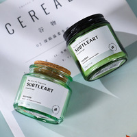 Bougie en cire de soja sans fumée, style influenceur, faite à la main, avec bouchon en liège cylindrique, design créatif en verre, idéale pour la maison