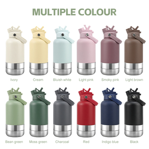 3-in-1 1000ml Stainless Steel Portable Travel Water Bottle Feeder 2-Piece <strong>Bowl</strong> <strong>Set</strong> for Cats <strong>Dogs</strong> Outdoor OEM - Product Image 5