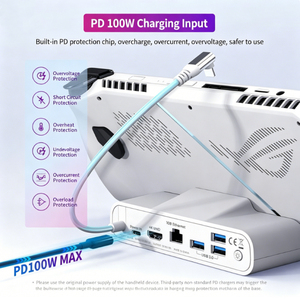 Station d'accueil audio USB 2.0 haut de gamme à 7 ports avec charge PD 30W, hub de jeu RGB 4K compatible ROG Ally X <span class=keywords><strong>Steam</strong></span> <span class=keywords><strong>Deck</strong></span> - Product Image 4