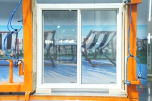 Hiện đại đôi tráng men Vinyl trượt ngang mở cửa sổ cửa ra vào Cơn Bão tác động uPVC hồ sơ Windproof - Product Image 3