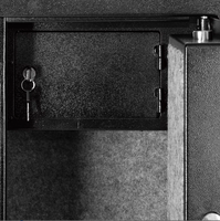 YUNLIN Armoire de rangement pour armes à feu murale en métal avec serrure électronique numérique, coffre-fort ignifuge pour la sécurité domestique, lumières LED haute visibilité