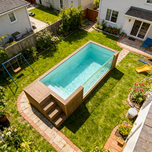 Piscina Familiar de Fibra de Vidrio Resistente a los Rayos UV, Piscina Elevada con Ventana Acrílica, Capacidad Personalizada para Uso Doméstico - Product Image 1