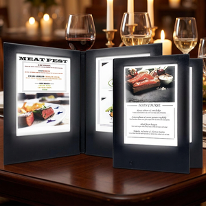 Luxury Glowing Cocktail Menu Rechargeable Led Restaurant Menu 2 Light View Led Illuminated Menu - Product Image 1