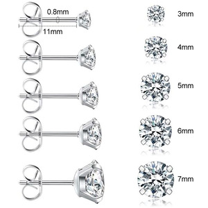 Boucles d'oreilles clous en titane F136 avec pierres précieuses et extrémités papillon pour piercing d'oreille et de cartilage |   Bijoux de corps colorés en gros - Product Image 6
