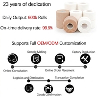 Fabricante de Vendajes Adhesivos Elásticos Resistentes de 2.5cm OEM, Cinta Adhesiva de Algodón EAB de Alta Adhesión, Impresión Personalizada, Envoltura Deportiva, Fábrica con Certificación CE