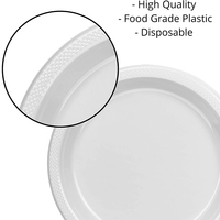 Assiette ronde en plastique durable 100 % sans BPA pour le camping, les mariages et les réunions professionnelles