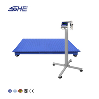 Plateforme de pesage industrielle SOHE 1T 1m*1m avec support en acier au carbone, affichage LED imprimé, indicateur de poids OEM/ODM, précision 0,2KG