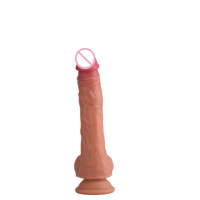 Ferngesteuerter Teleskop-Schwungvibrator aus Flüssigsilikon mit Realistischem Design, Stoßfunktion, Heizung und Wasserdichtigkeit für Erwachsene Frauen
