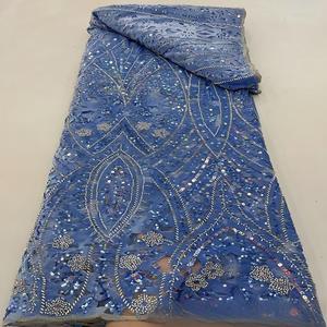 Tela de Encaje con Lentejuelas de <span class=keywords><strong>Terciopelo</strong></span> 100% Ecológica de Polonia, Tela de Malla Suave para Vestidos de Novia y Ropa de Noche - Product Image 3