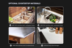 خزائن مطبخ من الفولاذ المقاوم للصدأ 304 من يويا، مجموعات كاملة معلقة على الحائط مع سلة قابلة للسحب، خزانة مطبخ من الفولاذ المقاوم للصدأ - Product Image 6