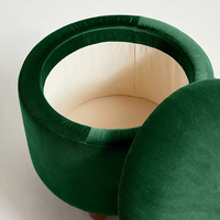 Nordique Simple tissu personnalisé Base en bois tabouret rond salon canapé tabouret rangement Pouf pouf chambre maquillage tabouret