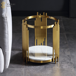 Yushi nhóm 2024 Hot đồ nội thất nhà sang trọng Bàn cà phê thiết kế cơ sở thép không gỉ đá cẩm thạch squire bên Bảng đồ nội thất - Product Image 2