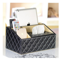 Boîte à mouchoirs multifonctionnelle de luxe européenne - Organisateur de bureau créatif et support de rangement pour télécommandes
