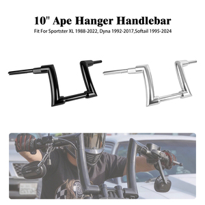 Guidon de moto de qualité pour marché secondaire, 10 pouces, noir brillant, type Ape Hanger, 1,25 pouces, pour Softail Sportster, Description 100 - Product Image 2