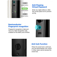 Cerraduras inteligentes TTLock con aplicación a prueba de agua, cerradura de puerta inteligente con cara 3D digital eléctrica de seguridad para uso en exteriores