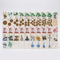 Ensemble de Mahjong Américain de Luxe en Acrylique avec Coquillages de Perle Charleston, Jeu de Société pour Fêtes Familiales, Cadeau