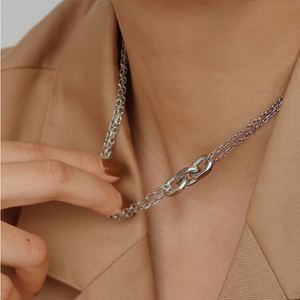 Collar de <span class=keywords><strong>cadena</strong></span> de moda personalizado chapado en oro de acero inoxidable no deslustrado al por mayor para mujer - Product Image 2