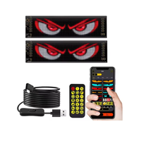 Nouveau modèle d'écran souple LED matriciel dynamique pour voiture, yeux de démon colorés, contrôle par application smartphone, 12V 18W, flexible pour pare-brise