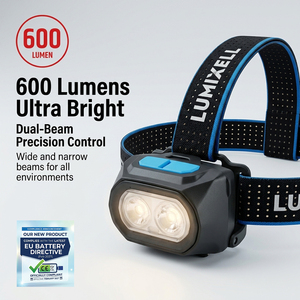 Lampe frontale multimode hybride pour l'extérieur, conforme à la directive européenne sur les batteries 2027, idéale pour le camping et la course à pied - Product Image 1