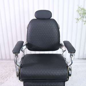 Chaise de barbier hydraulique inclinable rétro pour hommes en gros, chaise de barbier en cuir avec cadre en métal pour salon - Product Image 3