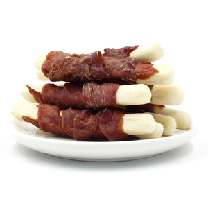 Snacks Saludables Bajos en Grasa para Mascotas, Sin Aditivos, Palitos de Piel Cruda Natural Envueltos en Tratamiento de Pato, Venta al por Mayor, OEM ODM de Alta Calidad - Product Image 1