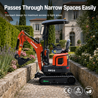 Mini pelle sur chenilles 1,2 tonne 2,5 tonnes, conçue pour durer, certifiée EPA et Euro 5, micro-excavatrice 2,5 tonnes pour l'aménagement paysager professionnel