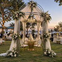 Arche de mariage en acier inoxydable avec cadre miroir, support de toile de fond à 4 poteaux pour hôtel, banquet, cérémonie