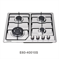 Estufa de Gas Empotrada de Fábrica OEM/ODM, 4 Quemadores, Acero Inoxidable, para Gas LP/GN, para Uso Doméstico, Hoteles y Cocinas