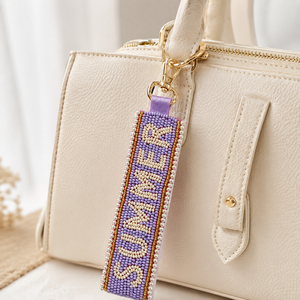 Llavero de verano hecho a mano con cuentas y letras acrílicas coloridas para mujer, accesorio de moda, regalo personalizado para colgar en la bolsa - Product Image 1
