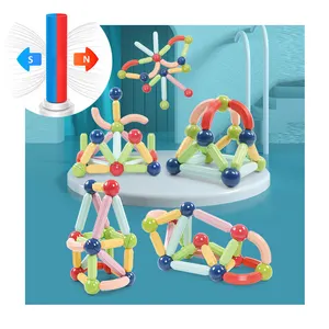 Assembly building blocks game 3d diy toys magnetic sticks and balls