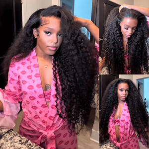 Nouvelle Arrivée <span class=keywords><strong>Perruque</strong></span> Mi-Tête 3 en 1 Afro Bouclée Frisée, Sans Mèche Sortante, Sans Colle, à Rabattre avec Cordon <span class=keywords><strong>de</strong></span> Serrage, en Cheveux Humains - Product Image 4