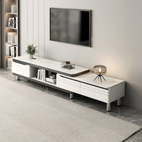 Meuble TV et Table Basse Modernes Minimalistes, Design Télescopique sur Pied pour Appartement Compact, Salon, Mobilier de Maison