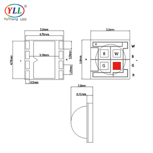 Gốm-gói công nghệ công suất cao 12 Wát 5050 SMD <span class=keywords><strong>LED</strong></span> RGBW 5 mét Kích thước <span class=keywords><strong>LED</strong></span> Đèn Bead điốt 350mA <span class=keywords><strong>700mA</strong></span> điện - Product Image 4