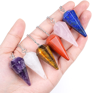 Péndulo Espiritual de Cristal Natural de 3.8cm con Cadena para Hipnosis, Venta al Por Mayor de Fábrica con Más de 12 Años de Experiencia - Product Image 1