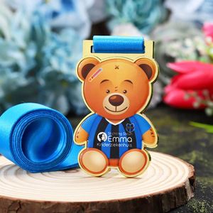 Custom Personalized Medal <b>Gold</b> Silver Copper Plated Zinc Alloy Metal Medal 3D Enamel Cartoon Animal Design Sports Medals - Product Image 5