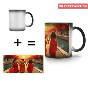 Mug en céramique noir givré 11oz, tasse magique changeant de couleur à la chaleur pour boissons chaudes - Product Image 4