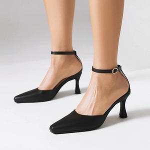 Sandalias de Mujer con Hebilla, Estilo Británico, Punta en Pico, Tacón Alto, Cómodas para Exteriores, Verano 2025 - Product Image 3