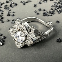 Bijoux fins de luxe Vintage étoile 925 argent 4 trèfle à quatre feuilles VVS Moissanite bague en grappe pour les femmes fiançailles
