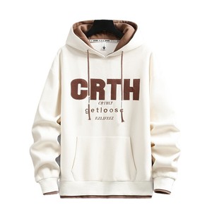 <span class=keywords><strong>Felpa</strong></span> con <span class=keywords><strong>Cappuccio</strong></span> <span class=keywords><strong>da</strong></span> <span class=keywords><strong>Uomo</strong></span> con Fodera a Contrasto e Coulisse, Oversize con Stampa Grafica a Lettere e Tasca a Marsupio, Stile Casual Giovanile - Product Image 1