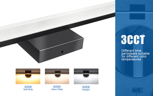 Lámparas de Espejo Lineales Modernas Atenuables de 20''/24'' con IP44, Luz <span class=keywords><strong>LED</strong></span> de Tocador Negra de 3CCT <span class=keywords><strong>para</strong></span> Dormitorio - Product Image 5