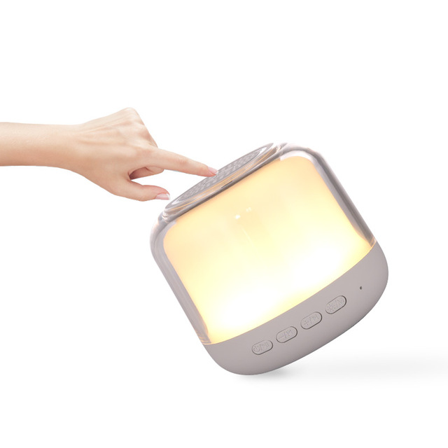 Multifunctional Round Small Portable Wireless Bluetooth Speaker 5W Speaker with Battery Bedside Touch Lamp LED Night Lights