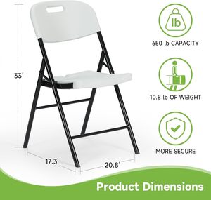 Chaise pliante moderne <span class=keywords><strong>en</strong></span> acier <span class=keywords><strong>blanc</strong></span> et <span class=keywords><strong>plastique</strong></span> pour événements extérieurs, location commerciale, <span class=keywords><strong>jardin</strong></span>, mariage, chambre, <span class=keywords><strong>en</strong></span> fer et métal - Product Image 6