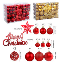 Ensemble de boules de Noël mélangées, décorations multicolores en plastique, lettres, étoiles, sommet de sapin, décoration de fête, vente en gros